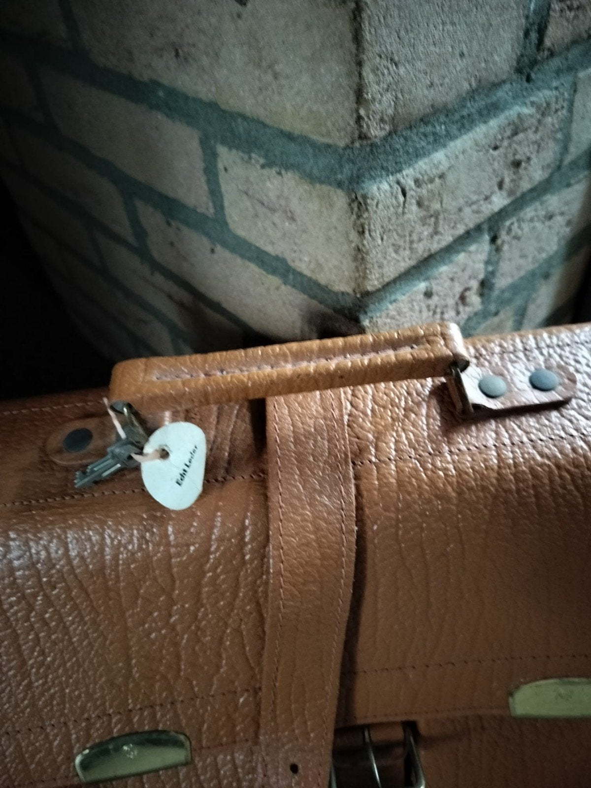 Vintage leren boeken/ laptop tas, Ophalen of Verzenden