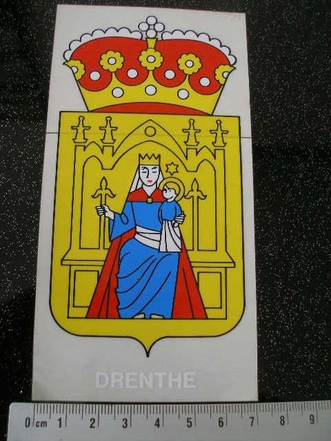 ruit sticker provincie logo embleem drente drenthe, Verzenden, Zo goed als nieuw, Overige typen