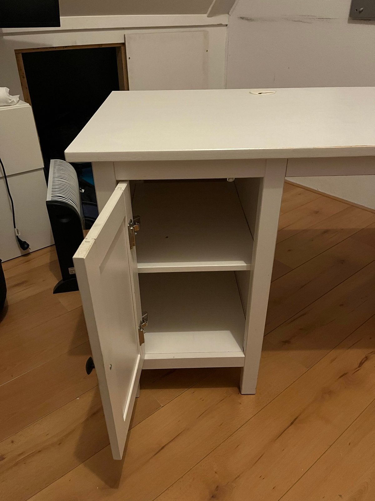 Hemnes bureau met lades en kast - Wit, Huis en Inrichting, Bureaus, Ophalen, Gebruikt, IKEA, Hout