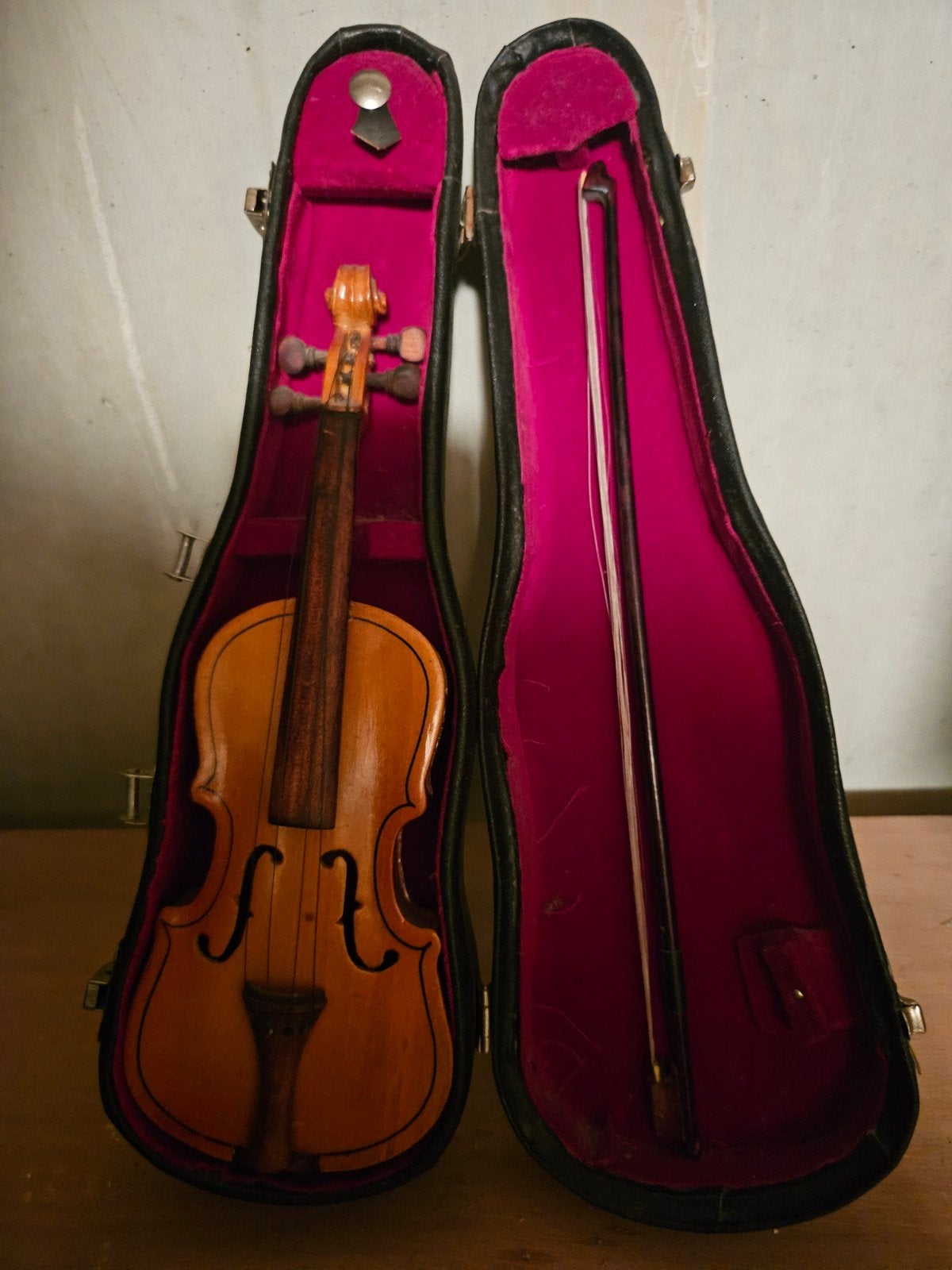 Miniatuur Viool met Koffer - Decoratief Item, Gebruikt, Overige formaten, Viool, Ophalen of Verzenden