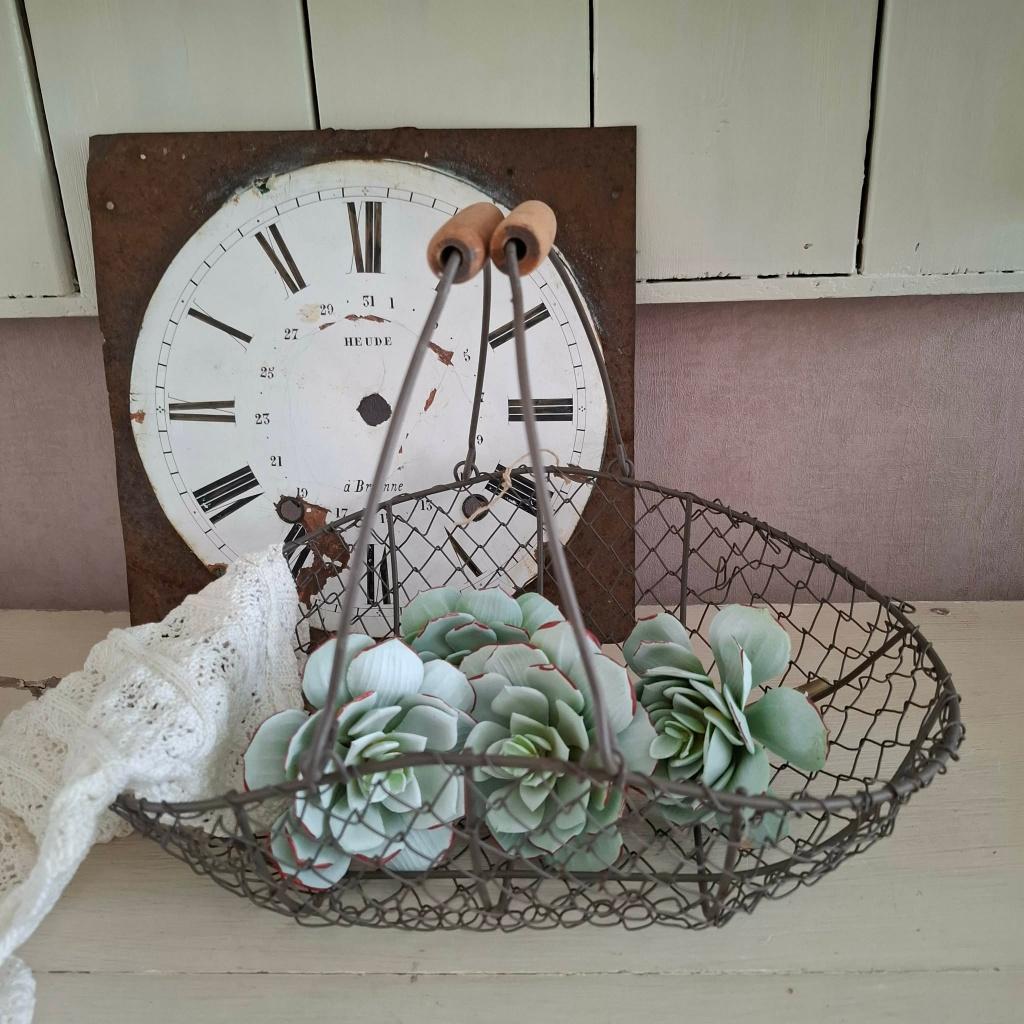 Brocante/vintage Franse draadmand, Ophalen of Verzenden