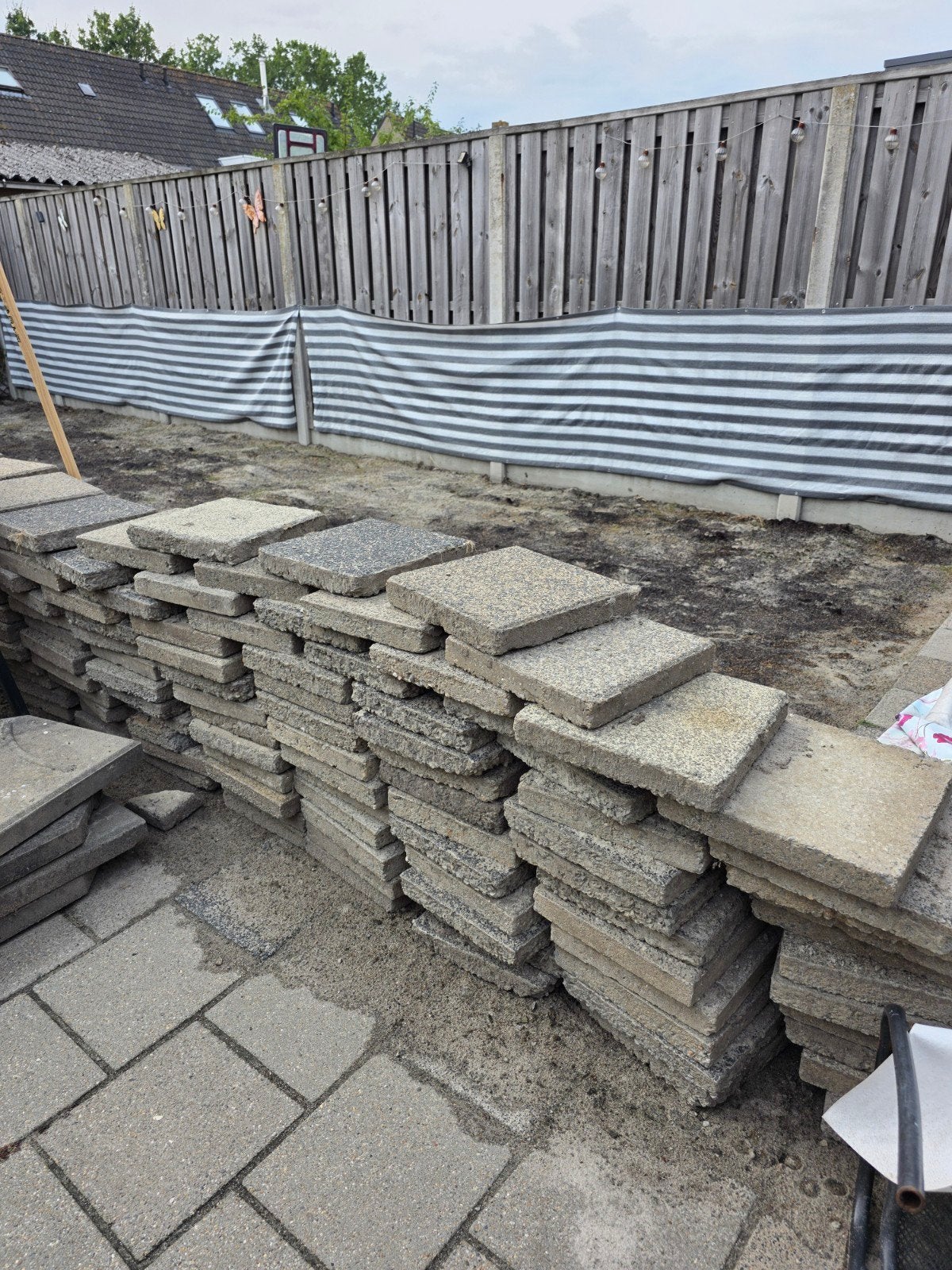 Tuintegels - ca. 280 stuks (alles in één keer), Tuin en Terras, Ophalen, Gebruikt, 10 m² of meer, Beton