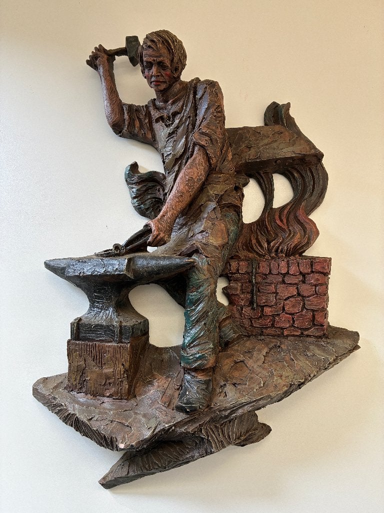 Te koop wanddecoratie van een smid, Ophalen, Gebruikt, Decoratieobject