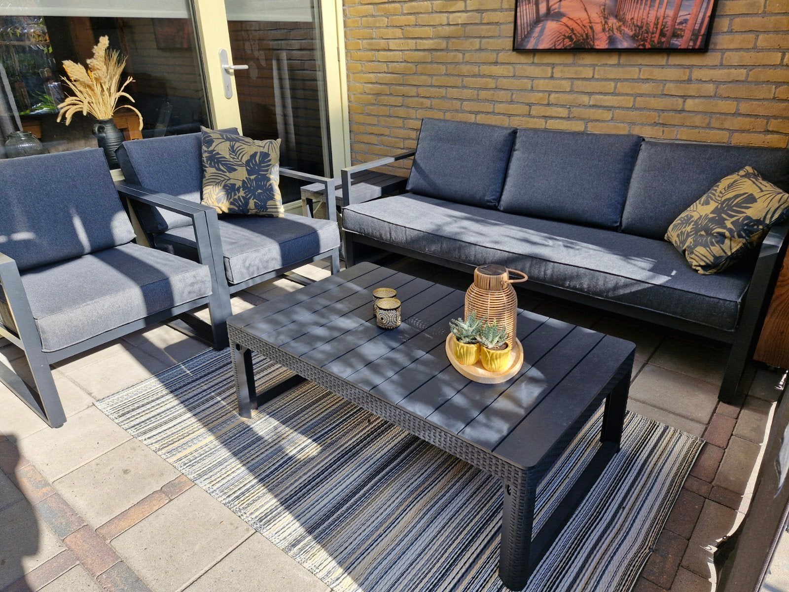 Loungeset aluminium slechts 1 jaar oud., Ophalen, 5 zitplaatsen, Aluminium, Zo goed als nieuw