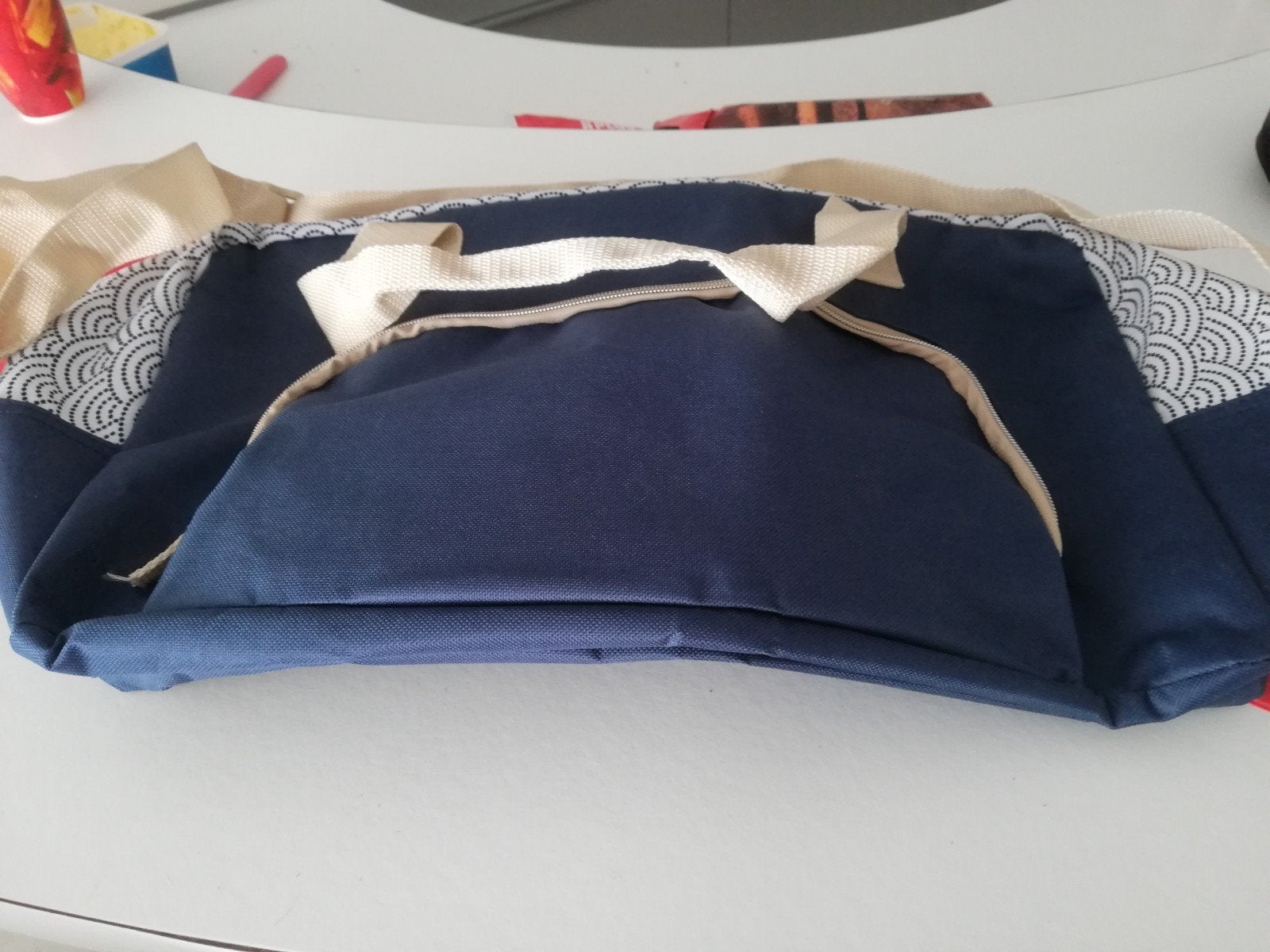 Nieuwe d. blauwe tas met blauw /witte zijstukken., Ophalen of Verzenden, Nieuw