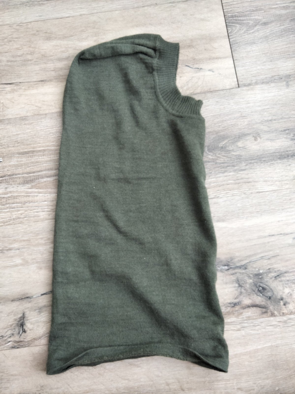 Groene wollen balaclava, Kleding | Heren, Mutsen, Sjaals en Handschoenen, Onbekend, Overige maten, Ophalen of Verzenden, Gedragen