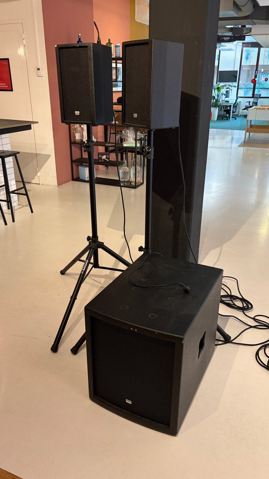 DAP Audio Clubmate II Speakerset met Subwoofer, Gebruikt, Inclusief kabels, Speakerset, Ophalen