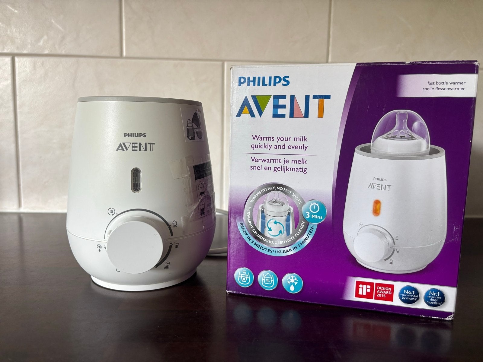 Philips Avent Snelle Flessenwarmer, Ophalen, Zo goed als nieuw, Flessen- of potjesverwarmer, Philips Avent