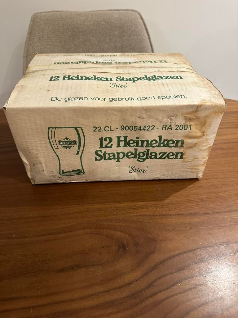 Heineken glazen 12 stuks Sier stapelglazen nieuw, Verzamelen, Ophalen, Zo goed als nieuw, Bierglas