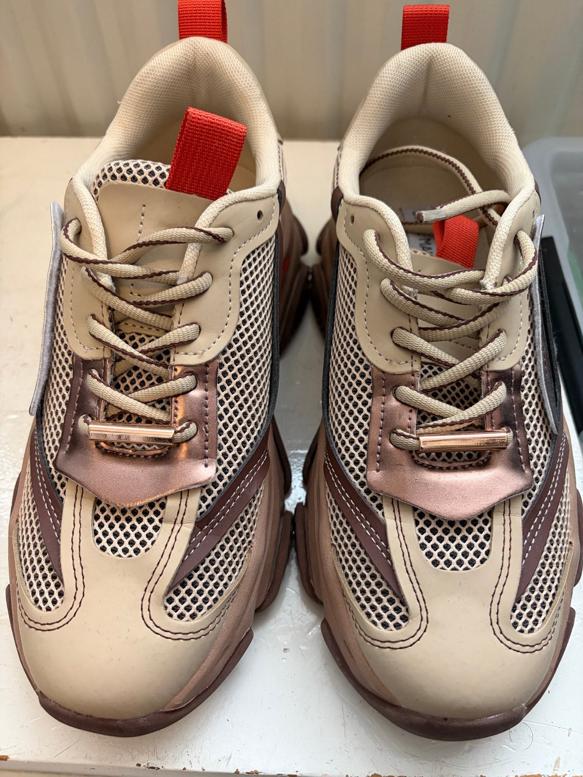 Steve Madden Maxima Sneakers - Beige/Bruin Maat 39, Ophalen of Verzenden, Zo goed als nieuw, Beige, Sneakers of Gympen