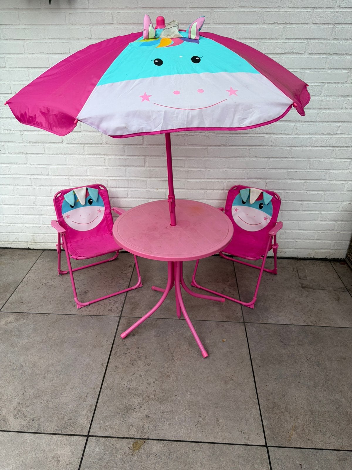 Inklapbare tuin/camping set kinderen, Ophalen, Zo goed als nieuw, Aluminium, 2 zitplaatsen