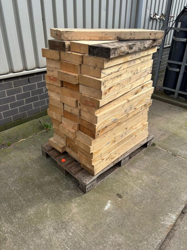 vuren geschaaafd balkhout 75 x 200   100cm lang, Ophalen, Gebruikt, 50 mm of meer, Balk