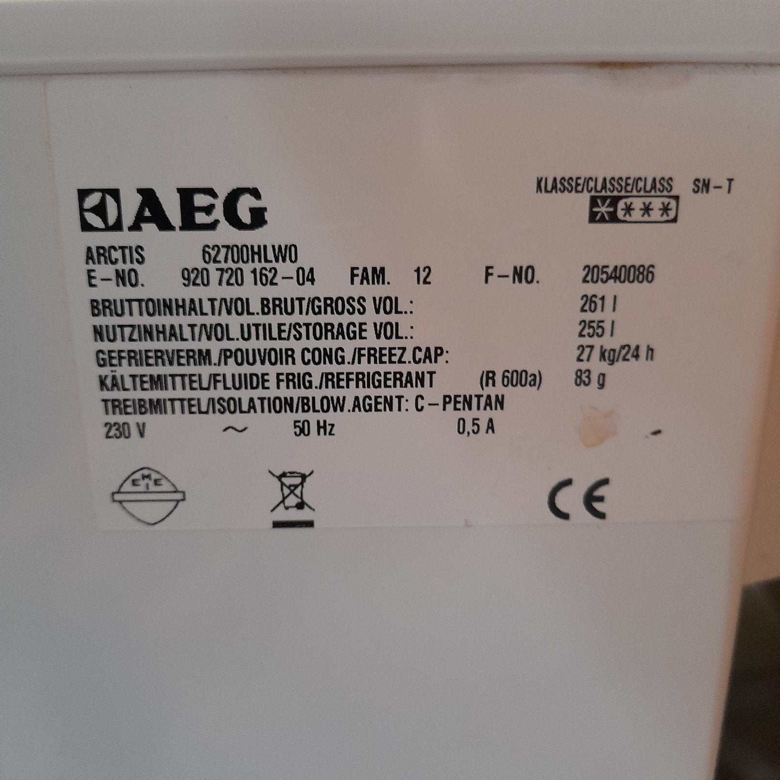 Foto 4 van AEG Arctis Vrieskist 255 liter