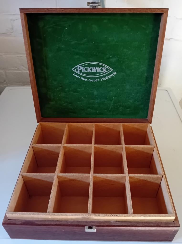 Mooie houten theedoos van Pickwick, Ophalen of Verzenden, Zo goed als nieuw