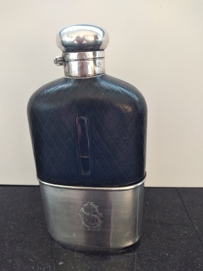 zilveren heupfles, Ophalen of Verzenden, Zilver