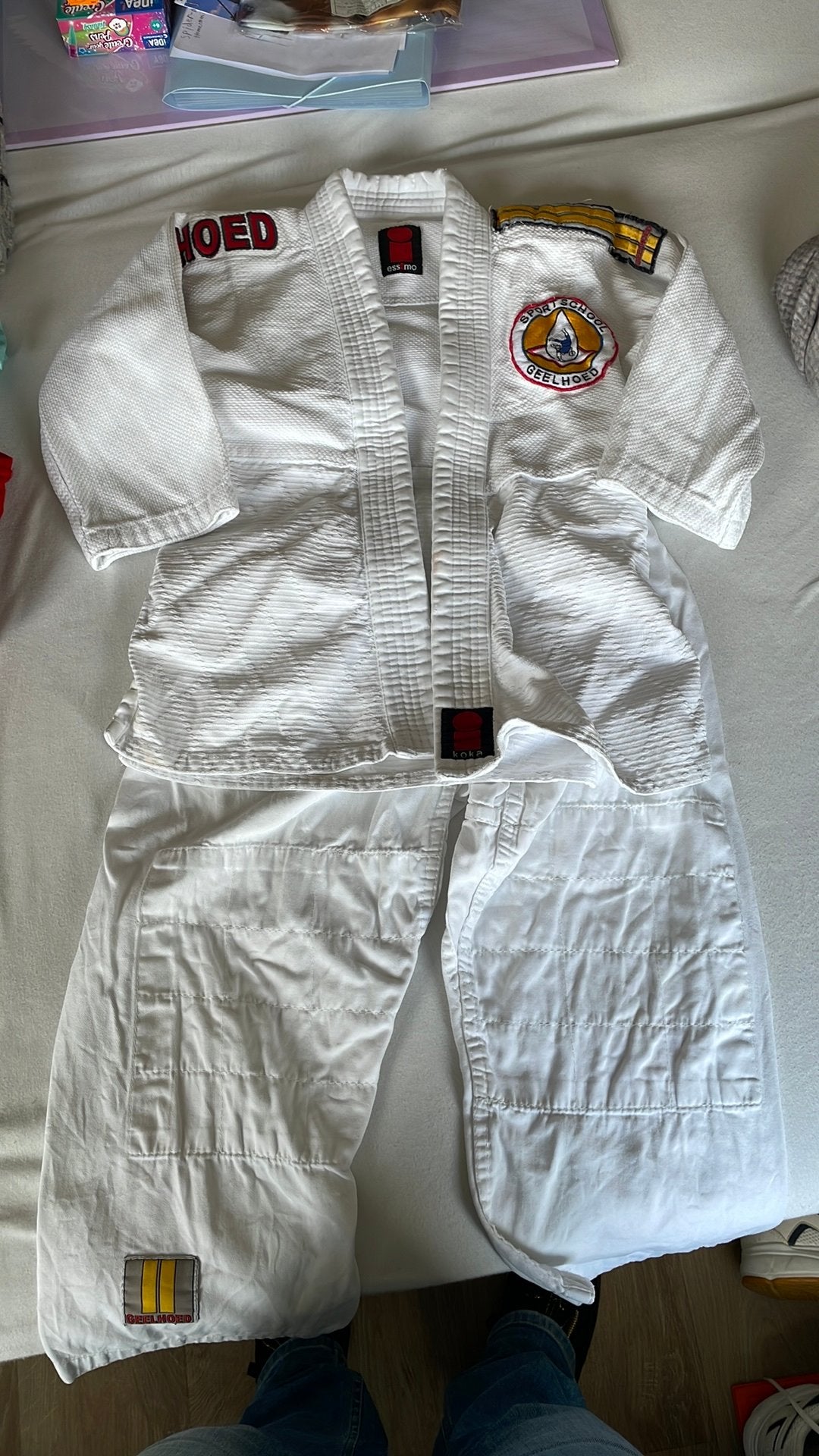 Judopak sportschool Geelhoed, Gebruikt, Maat XS of kleiner, Judo, Vechtsportpak