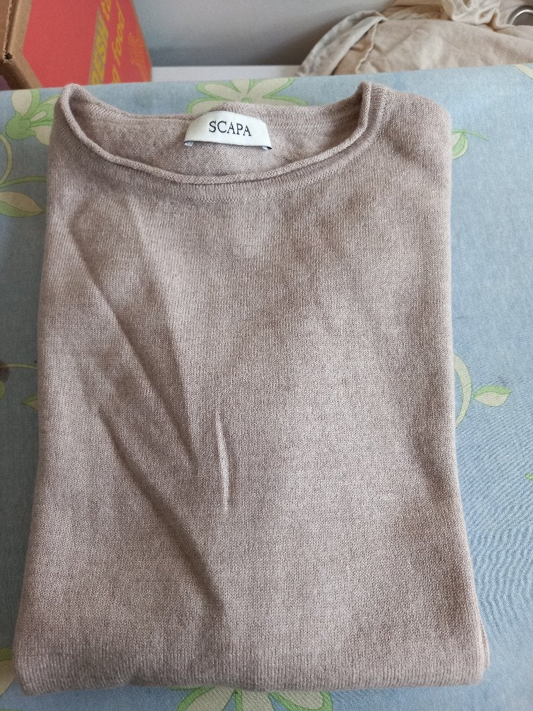 Scapa 100% Lamswol Trui - Maat S, Scapa, Beige, Ophalen of Verzenden, Zo goed als nieuw