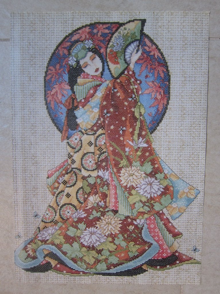 borduurpatroon Boeddha Balinese danseres Japanse kimono, Ophalen of Verzenden, Zo goed als nieuw, Handborduren, Patroon