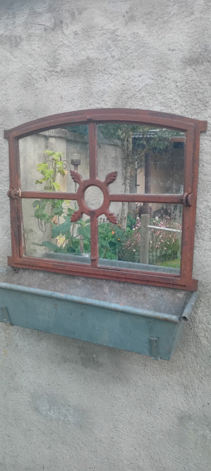 Gietijzeren stalraam met spiegelglas, Ophalen of Verzenden, Rechthoekig, 50 tot 100 cm, Minder dan 100 cm
