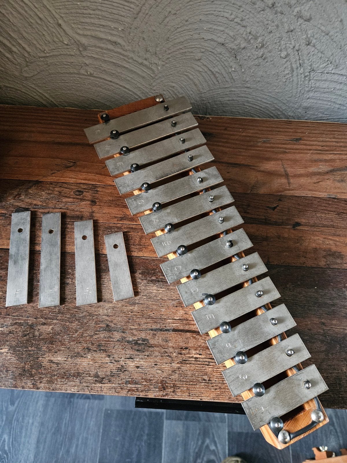 Vintage Xylofoon/Glockenspiel met extra noten, Ophalen of Verzenden, Gebruikt