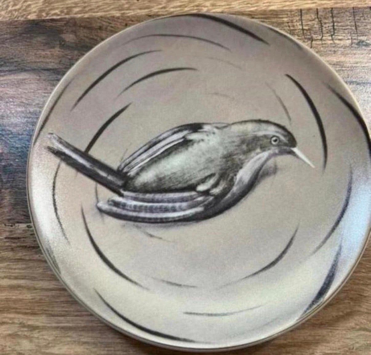 Antiek bord decoratieve vogel van Juha Pykäläinen, Ophalen of Verzenden
