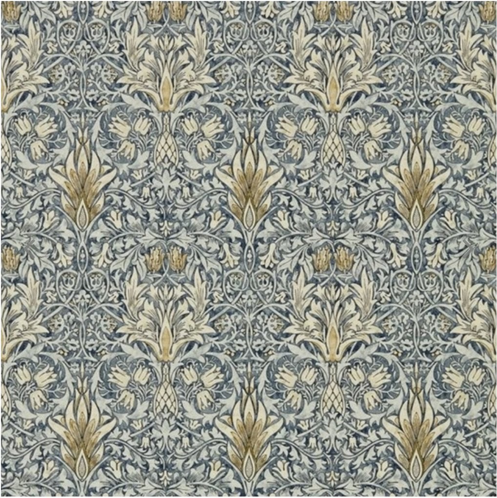 Morris and Co behang Snakeshead 216428, Bloemen, Ophalen of Verzenden, Blauw, Overige merken
