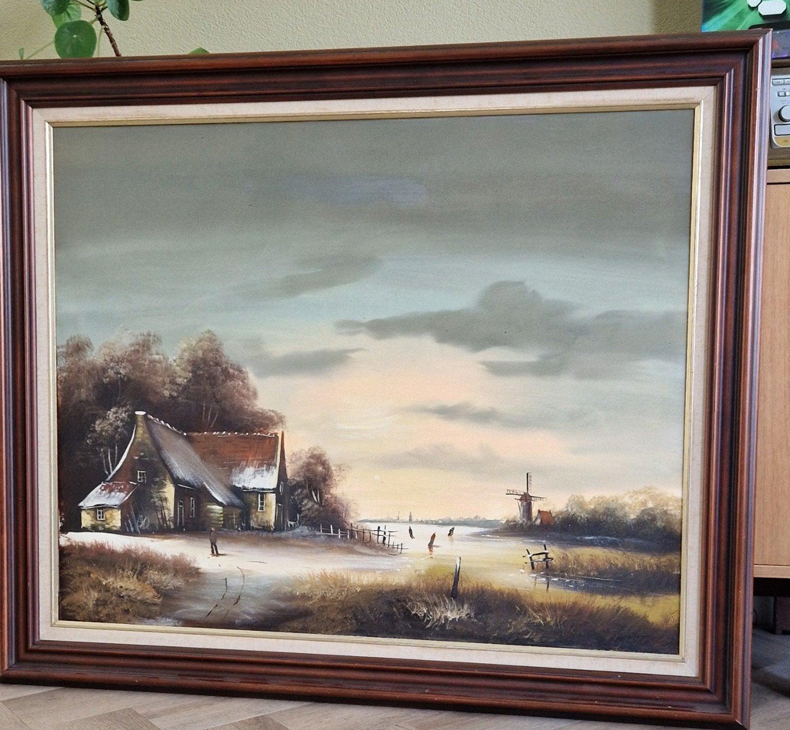 Olieverf op doek/schilderij/ Nederlands winterlandschap, Ophalen