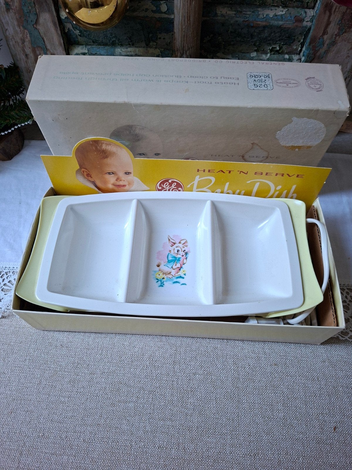 Vintage GE Elektrisch Babybordje ' 70.Werkend met doos., Ophalen of Verzenden