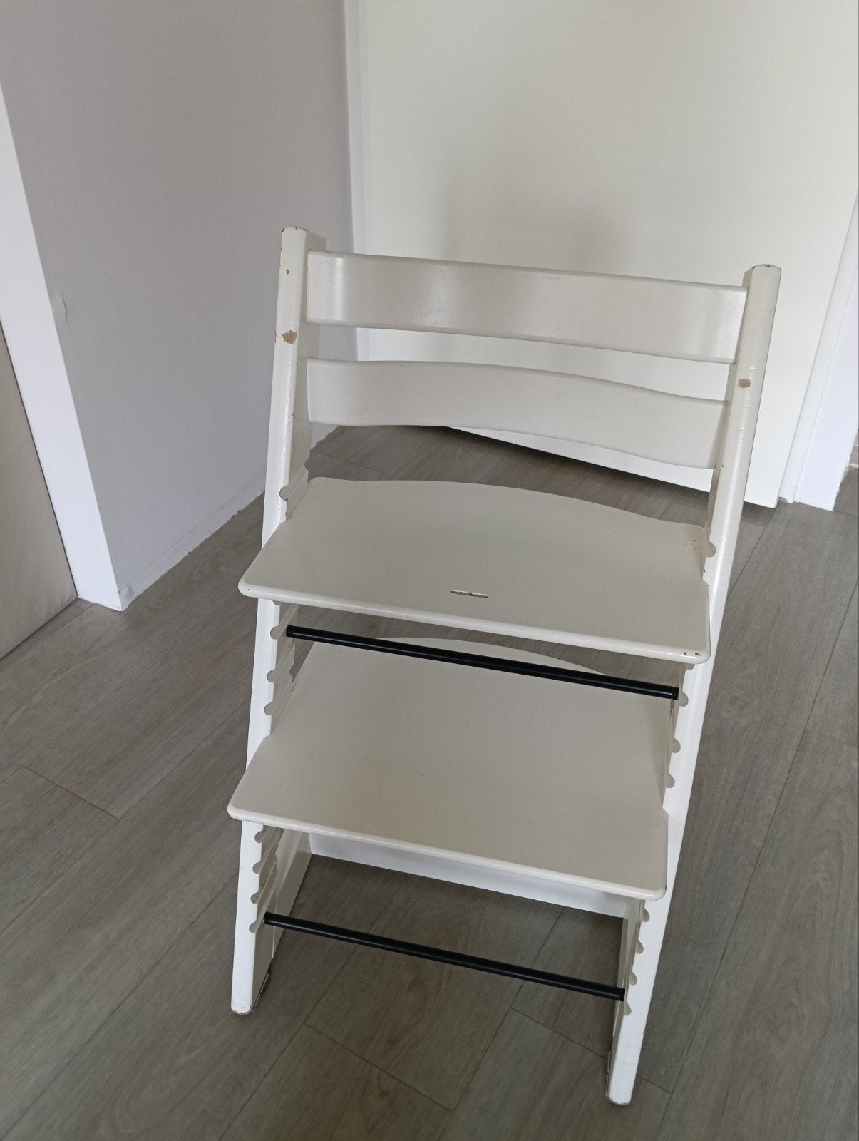trip trap kinder stoel wit, Ophalen, Gebruikt, Meegroeistoel, Aanschuifbaar