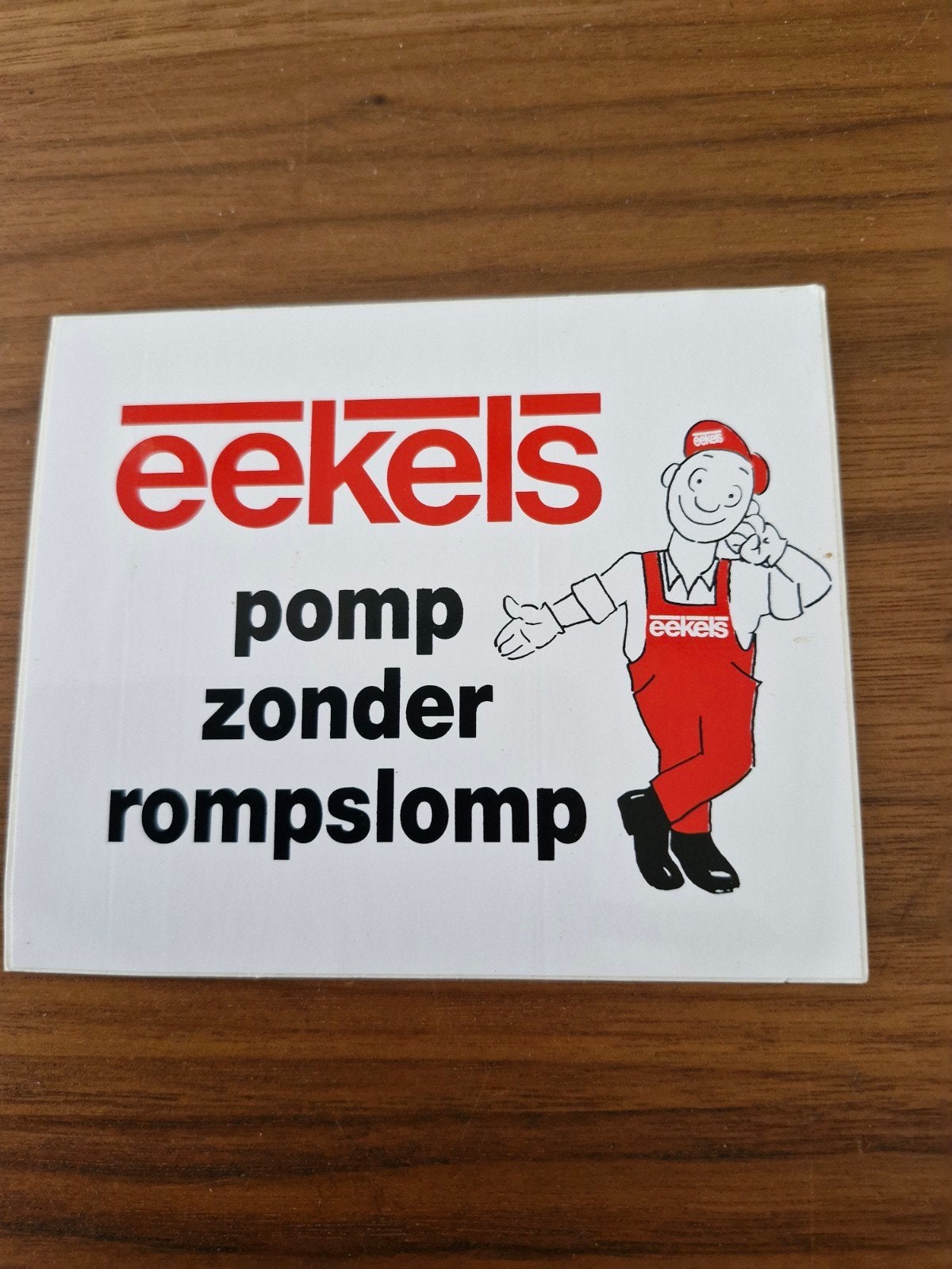 10437 Vintage Eekels Pomp Zonder Rompslomp Sticker, Ophalen of Verzenden, Zo goed als nieuw, Bedrijf of Vereniging