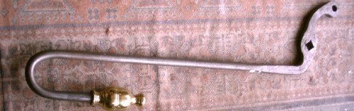 Smeedijzeren pompzwengel met koperen bal ., Ophalen of Verzenden, Koper