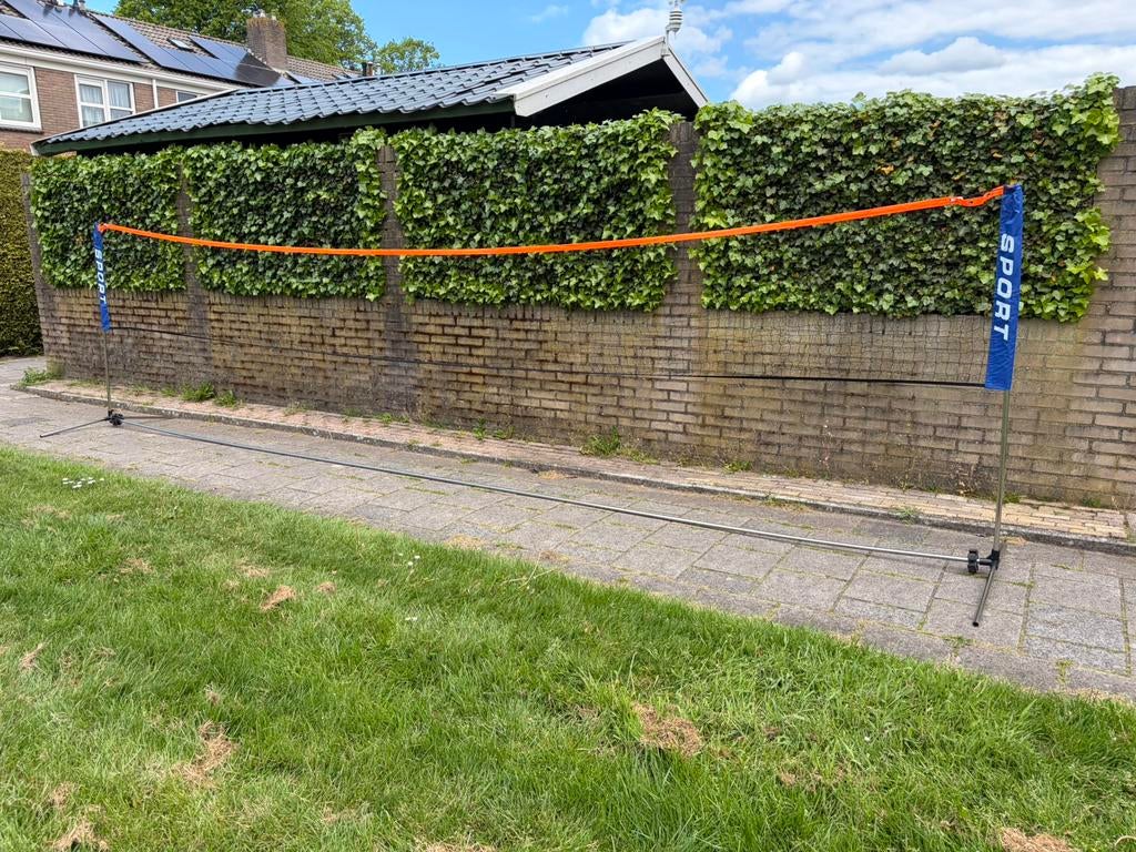 Badmintonnet 600cm breed, Ophalen of Verzenden, Zo goed als nieuw, Tas