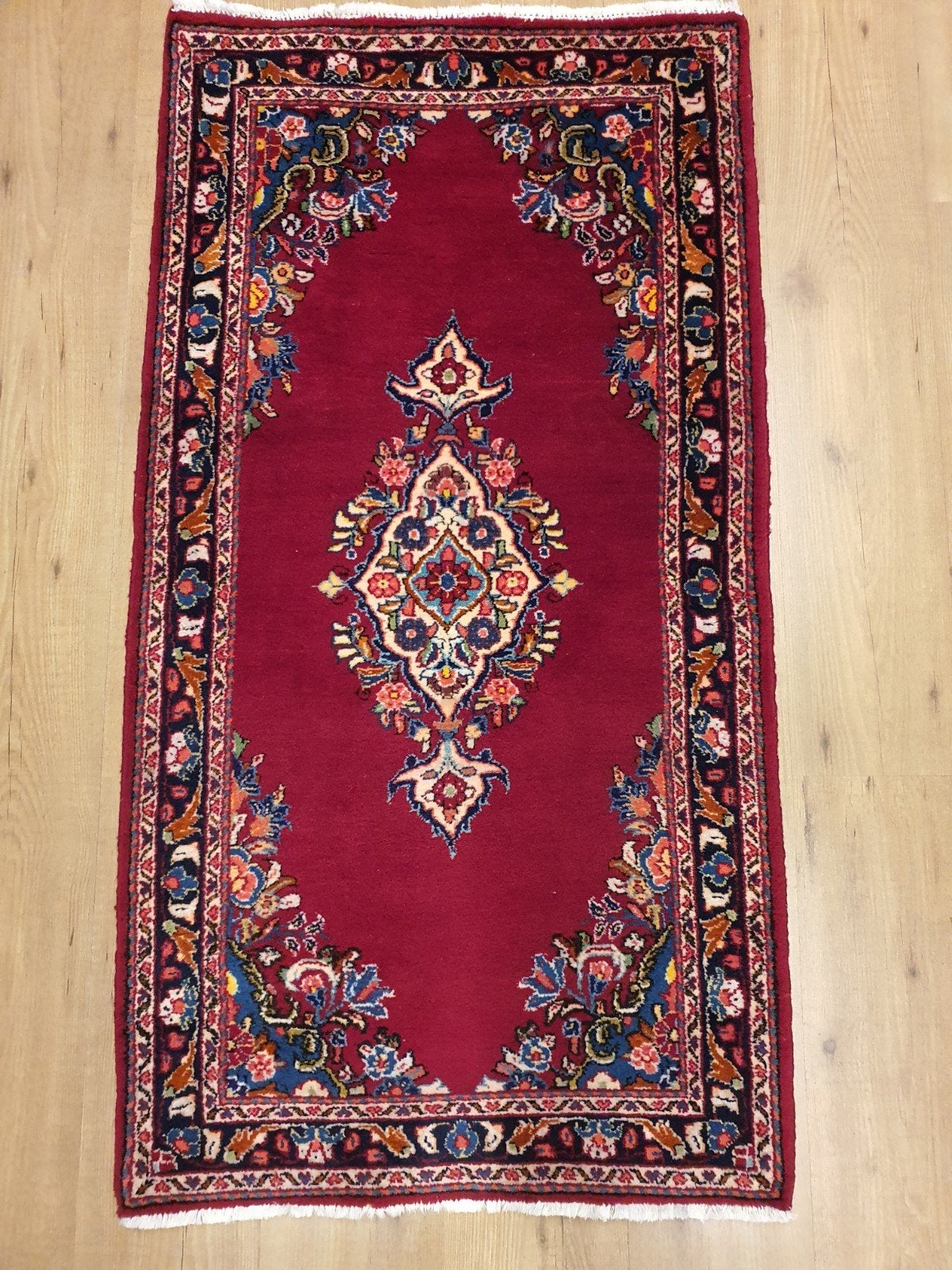 Handgeknoopt perzisch tapijt sarough 140x73, Huis en Inrichting, Stoffering | Tapijten en Kleden, Info@SlatsAntiek.nl, Tweedehands