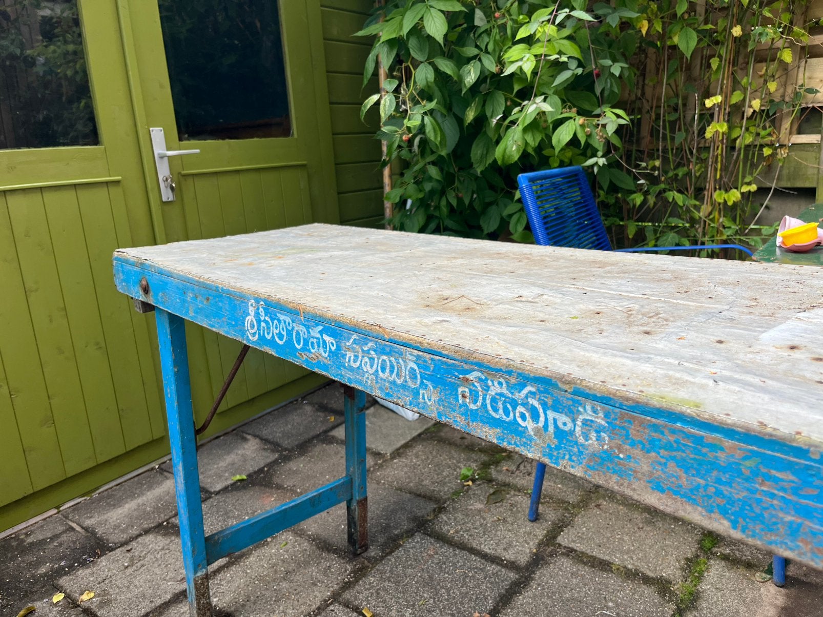 Oude, originele Indiase klaptafel/markttafel, Verzenden