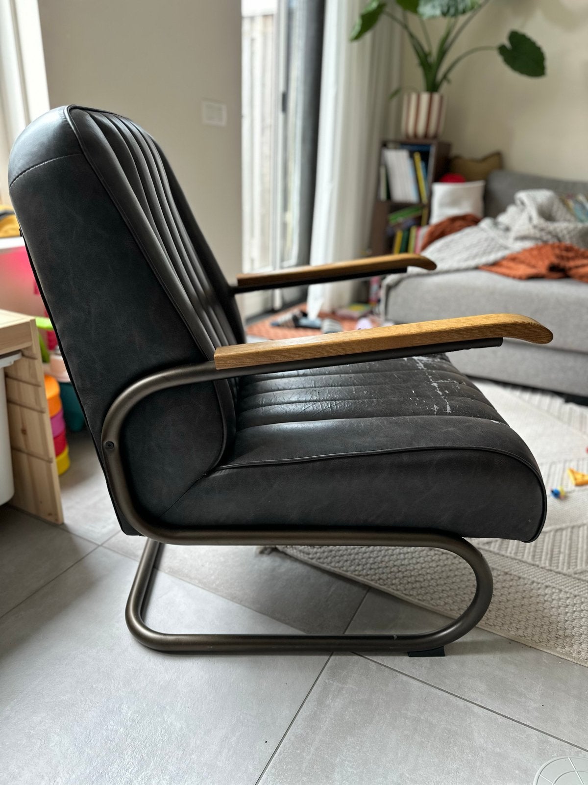Gratis op te halen: fauteuil, Huis en Inrichting, Stoelen, Ophalen, Gebruikt, Zwart, Metaal
