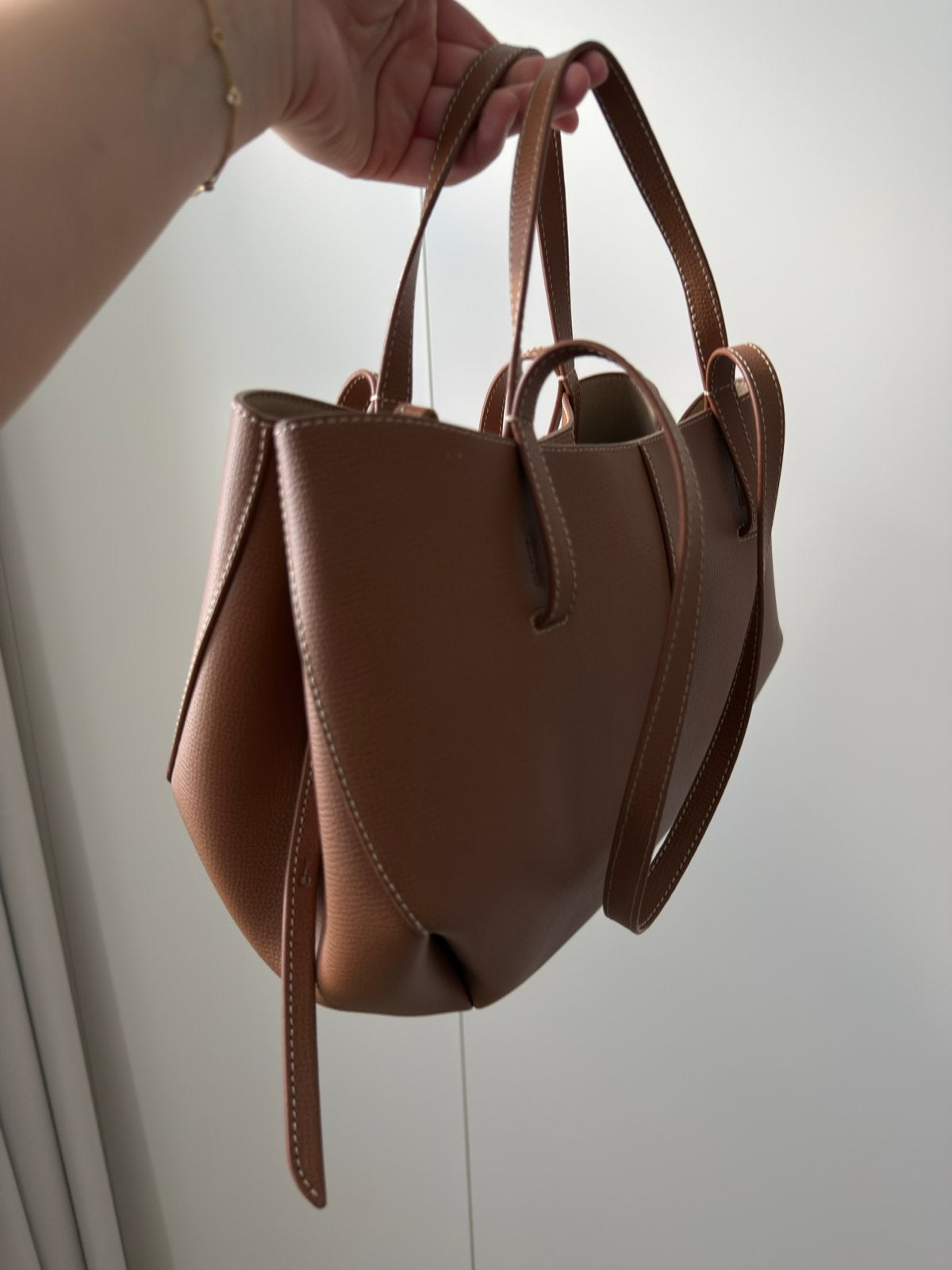 Polène Cyme Mini, Sieraden, Tassen en Uiterlijk, Ophalen, Zo goed als nieuw, Bruin, Handtas