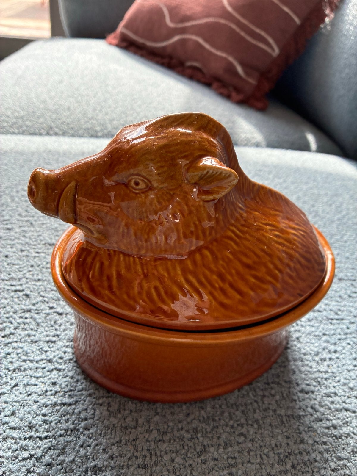 Vintage Keramiek Everzwijn Bakje - Paté Terrine, Antiek en Kunst, Ophalen of Verzenden