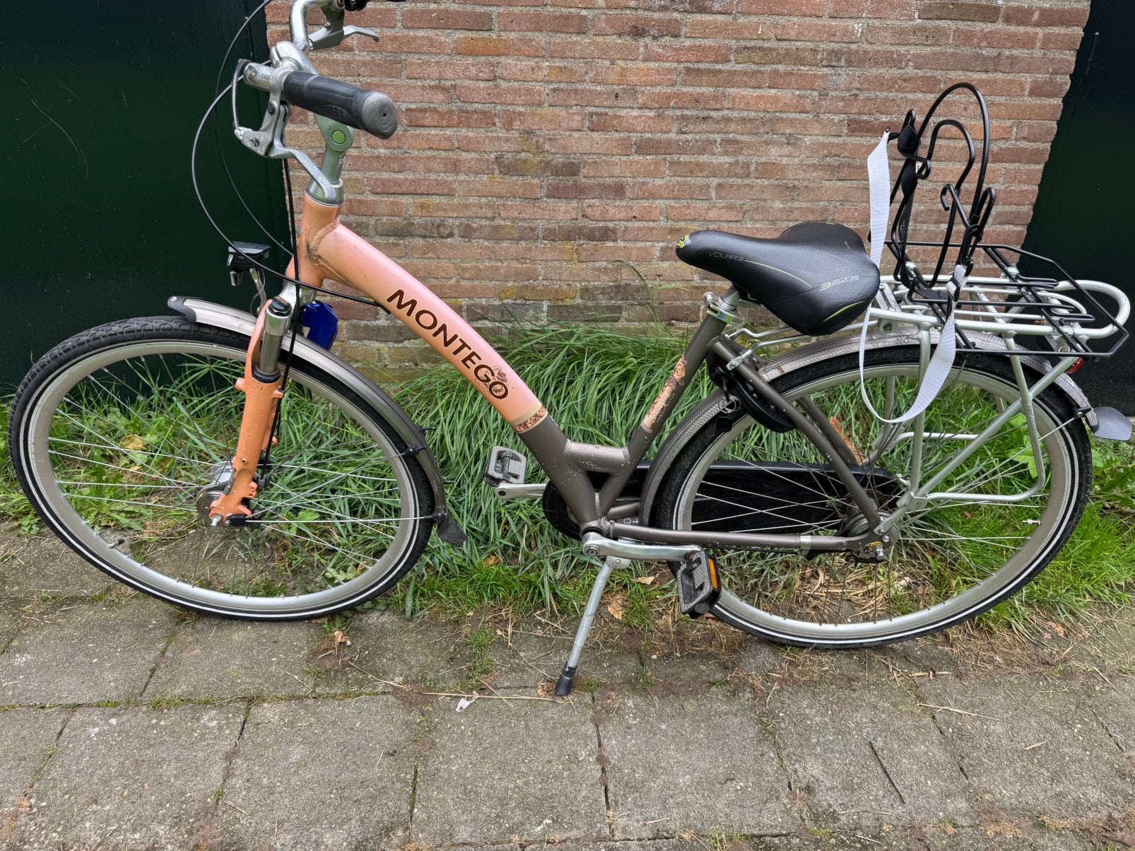 Roze Montego fiets, Gebruikt, 47 tot 50 cm, Versnellingen, Trommelrem