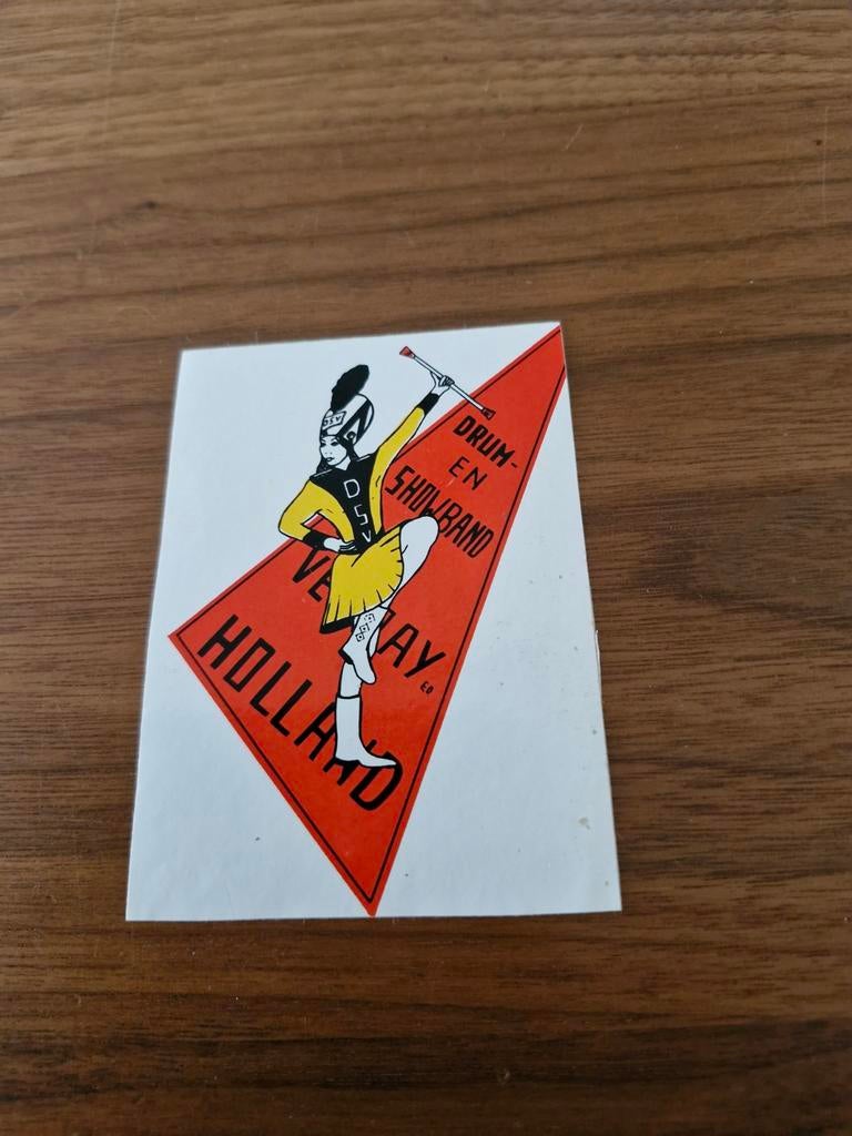 7091 Vintage Sticker: Drum- en Showband Veere Holland, Verzamelen, Ophalen of Verzenden