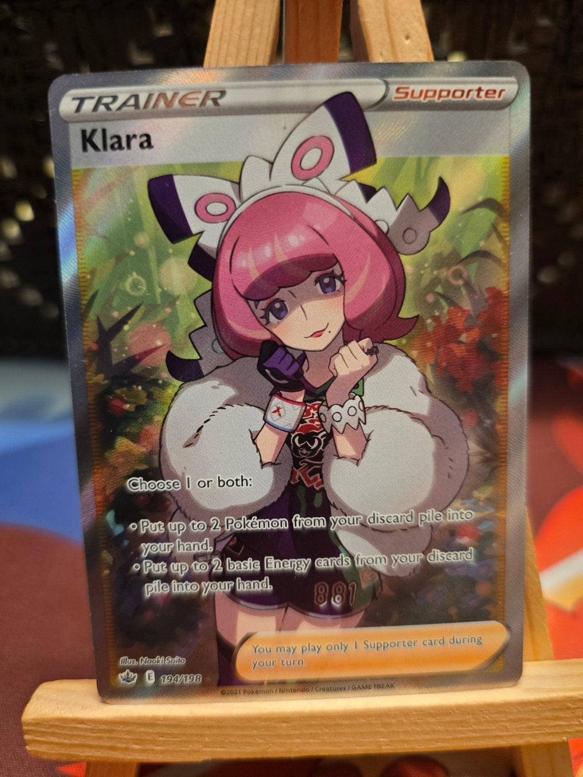 Pokemon Chilling Reign Trainer Klara Full Arf 194/198, Ophalen of Verzenden, Nieuw, Losse kaart, Foil