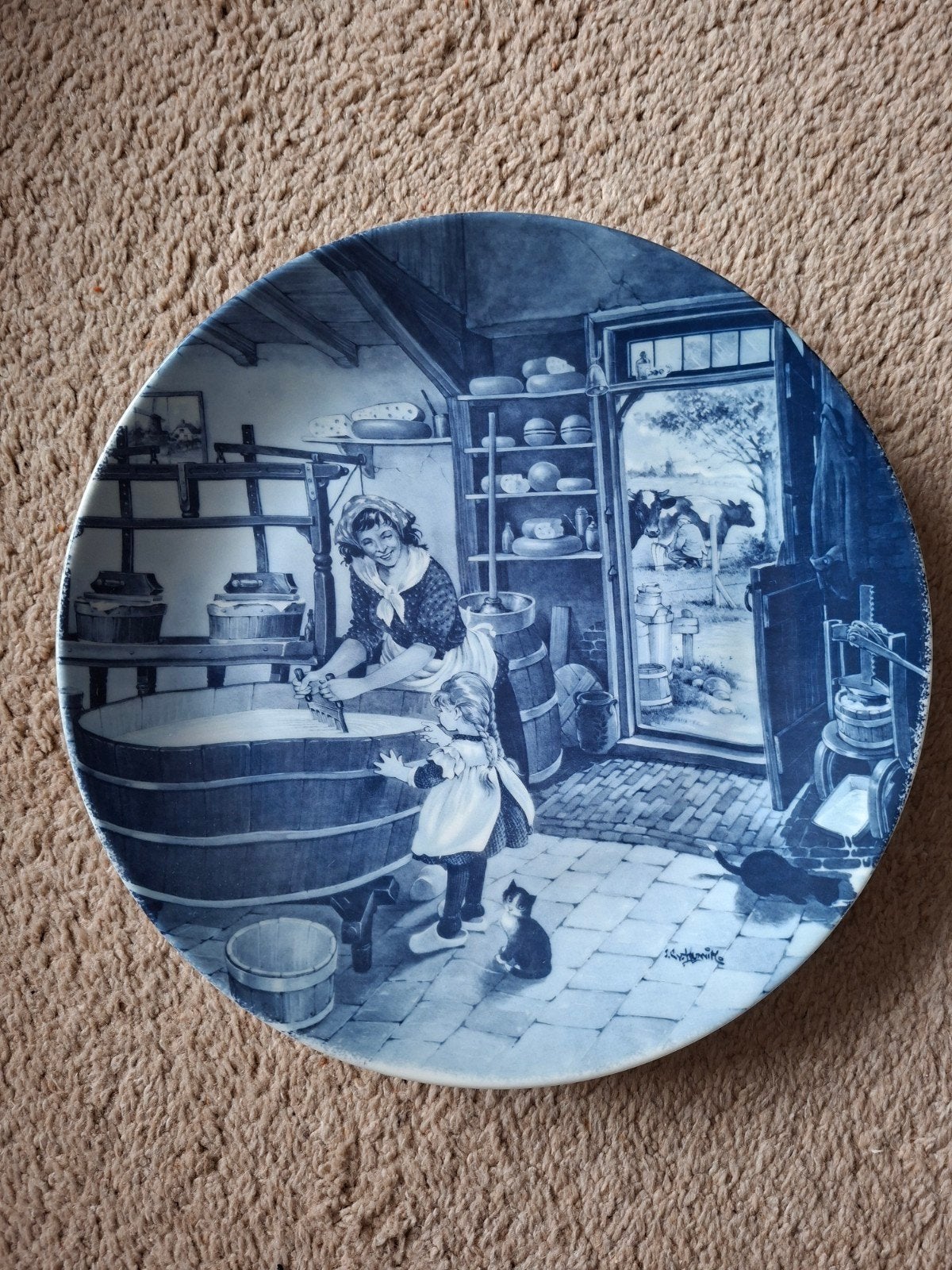 5 handgedecoreerde Delfts Blauwe wandborden, Ophalen