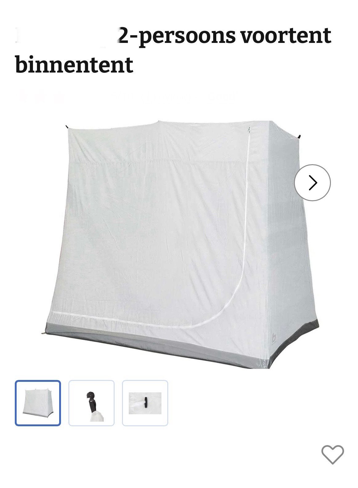 Binnentent erker voortent, Ophalen, Gebruikt, Tot en met 2