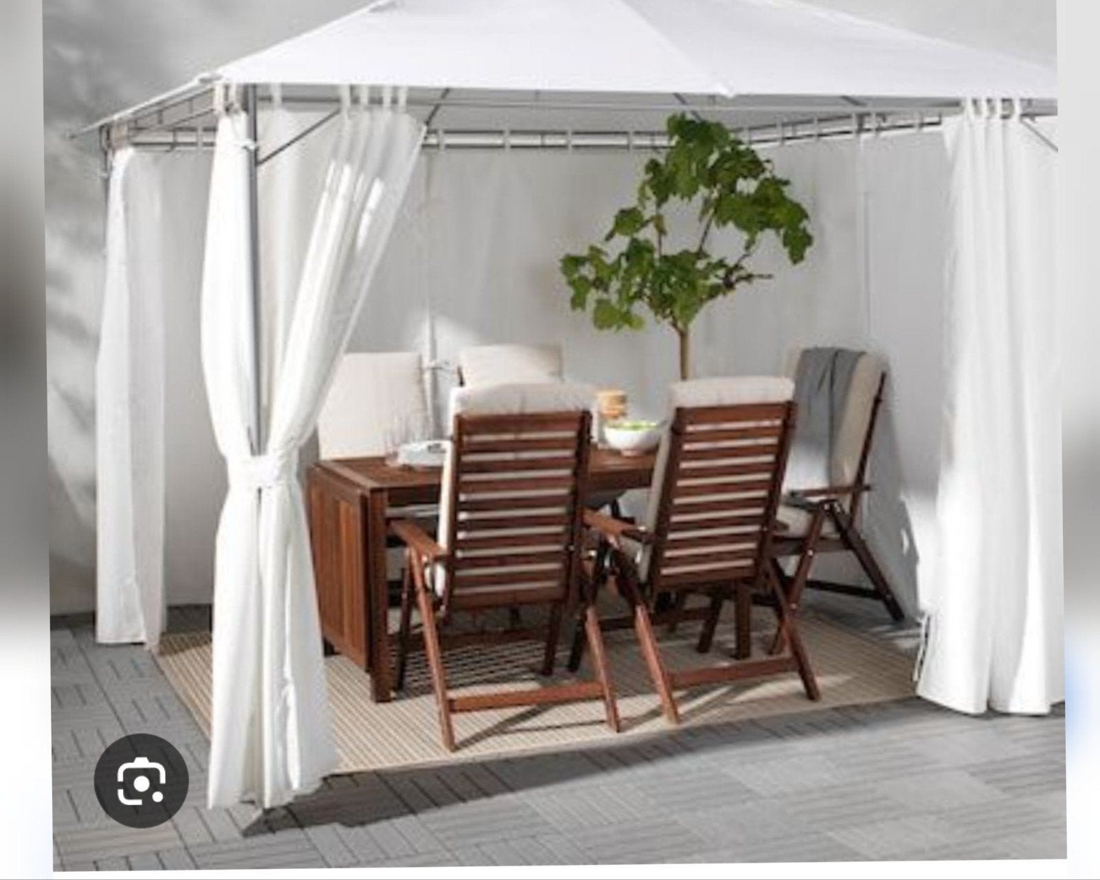 IKEA Paviljoen 3x3 meter wit, roestvrij en goed onderhouden, Ophalen, Zo goed als nieuw, Minder dan 4 meter, Paviljoen