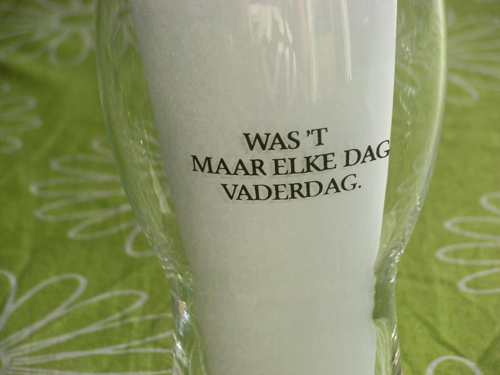 Heineken - was't maar elke dag vaderdag - Dubbeldruk, Verzamelen, Biermerken, Ophalen of Verzenden, Zo goed als nieuw, Glas of Glazen