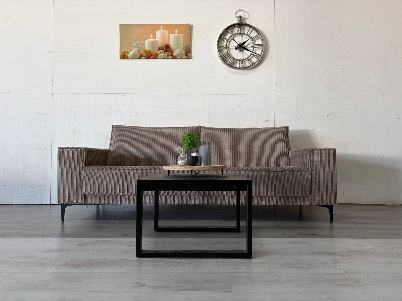Bankstel Ribstof - Topstaat, Minder dan 75 cm, Hoekbank, Ophalen of Verzenden, Zo goed als nieuw