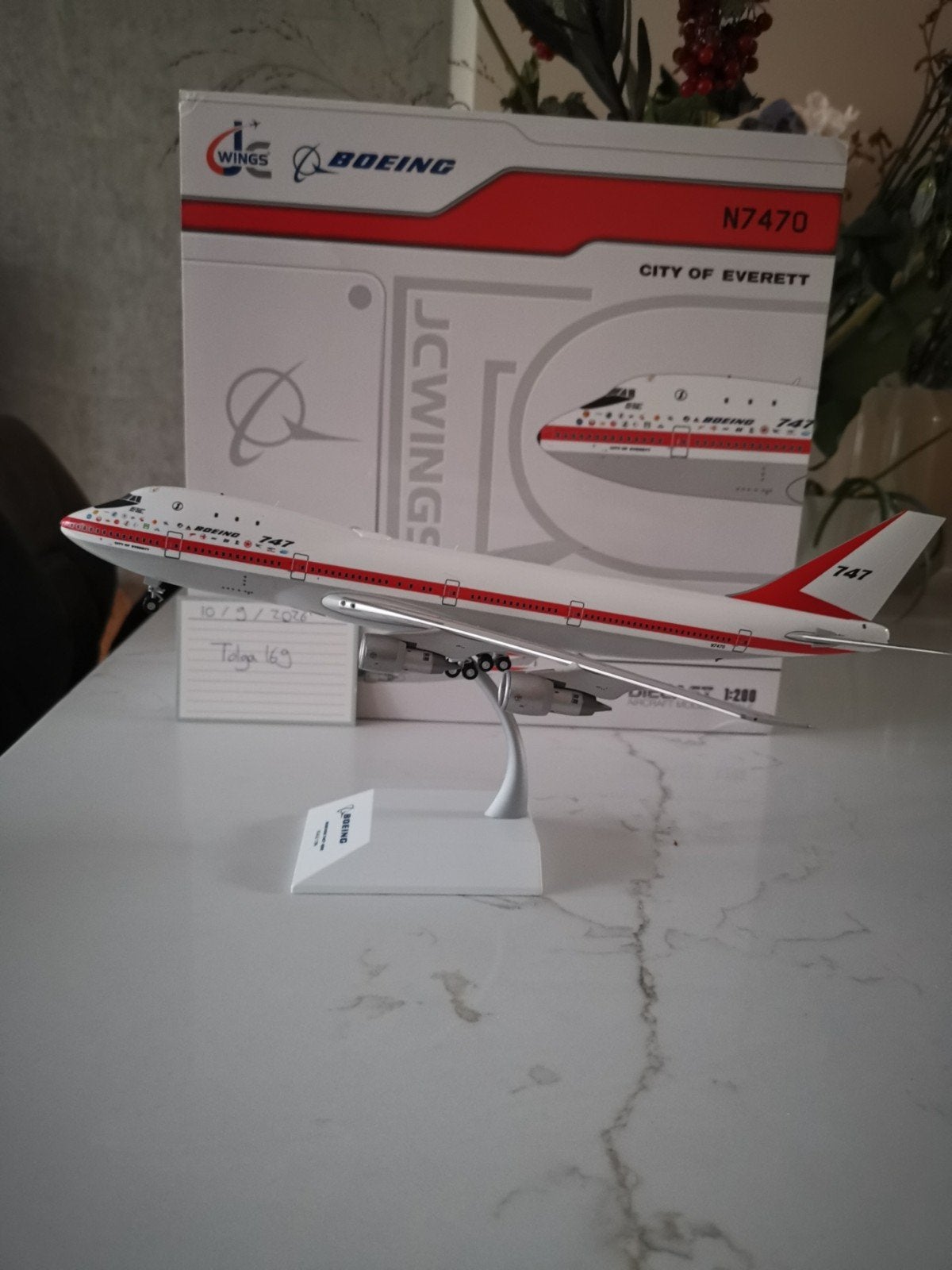 B747-100 Boeing Company 'City of Everett' LH2432 1:200, Overige merken, 1:200 of kleiner, Nieuw, Ophalen of Verzenden
