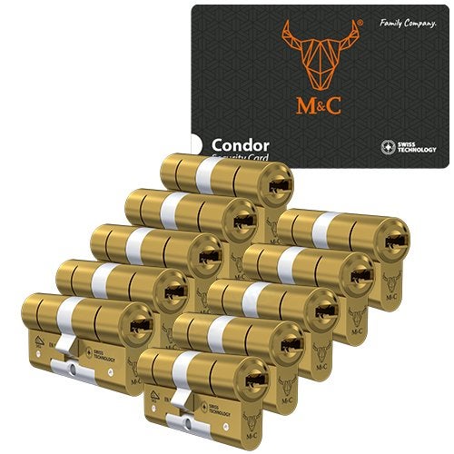 M&C Condor messing cilinder 10x gelijksluitend SKG***, Niet ingevuld, Niet ingevuld, Niet ingevuld