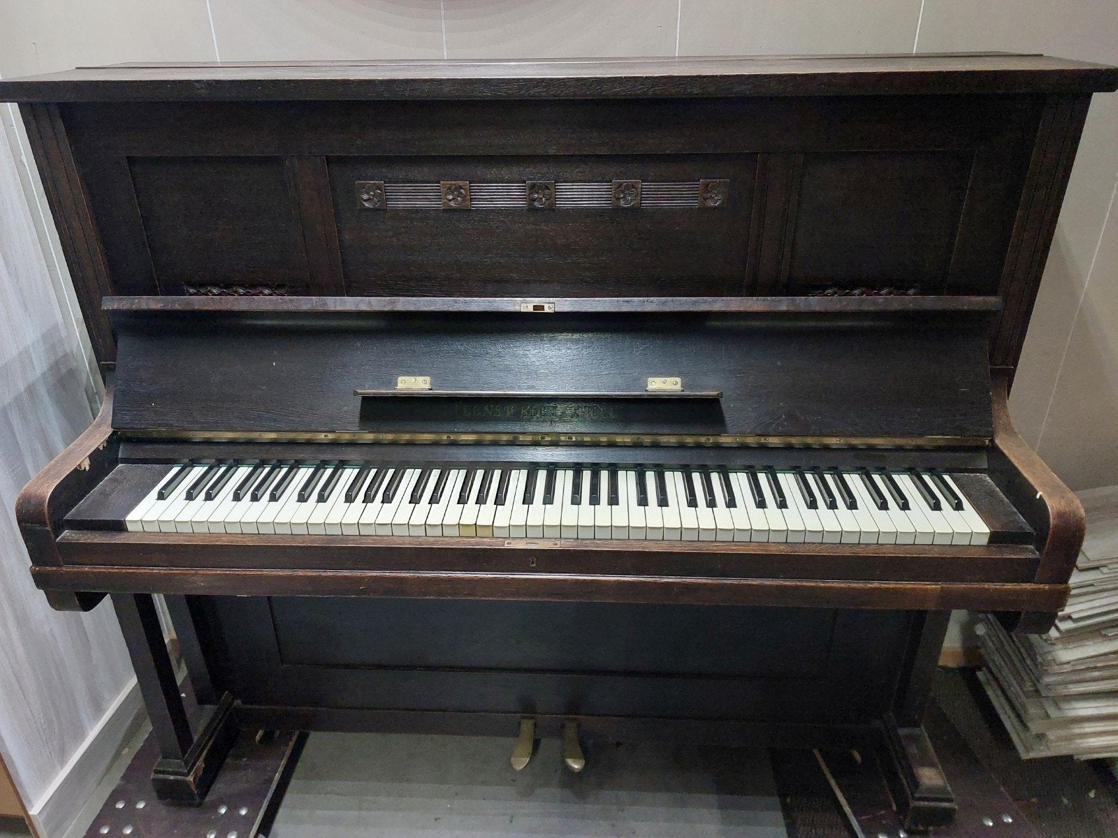 Gratis piano, Ophalen, Gebruikt, Bruin, Piano