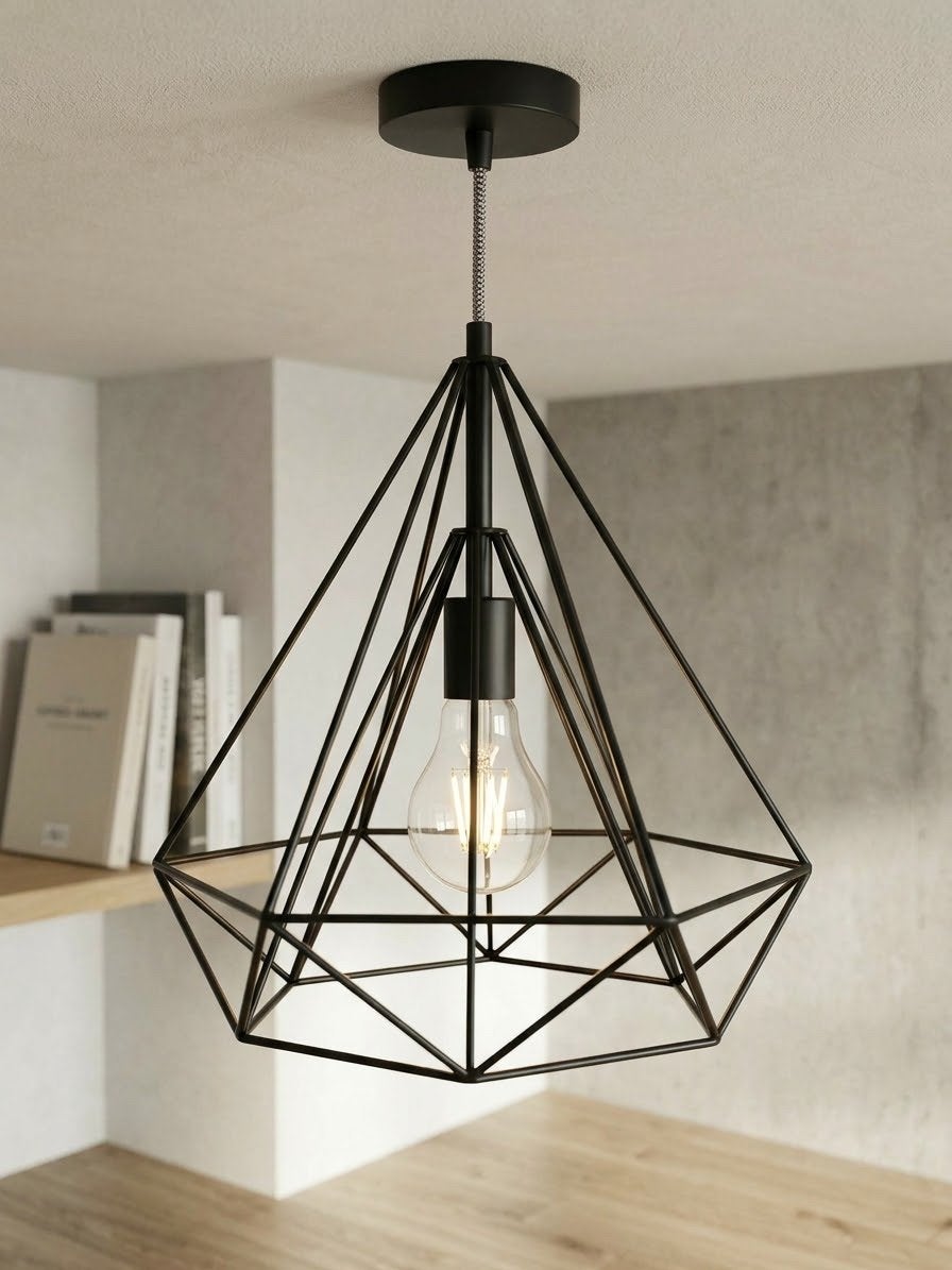 It's about RoMi Antwerp Hanglamp - Zwart Geometrisch, Ophalen, Zo goed als nieuw, Metaal, E27 (groot)