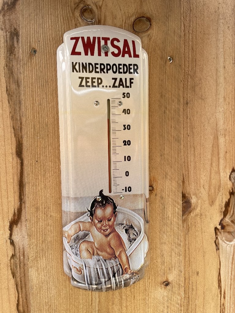Zwitsal retro Thermometer, Nieuw, Metaal, Ophalen of Verzenden, Printer 29b Coevorden